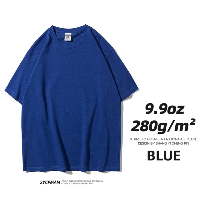 T-shirt Men Short Sleeve Tee Solid Color Trend Leisure