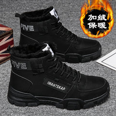 Ankle boots men snow boots winter warm Lace-up men shoes boots