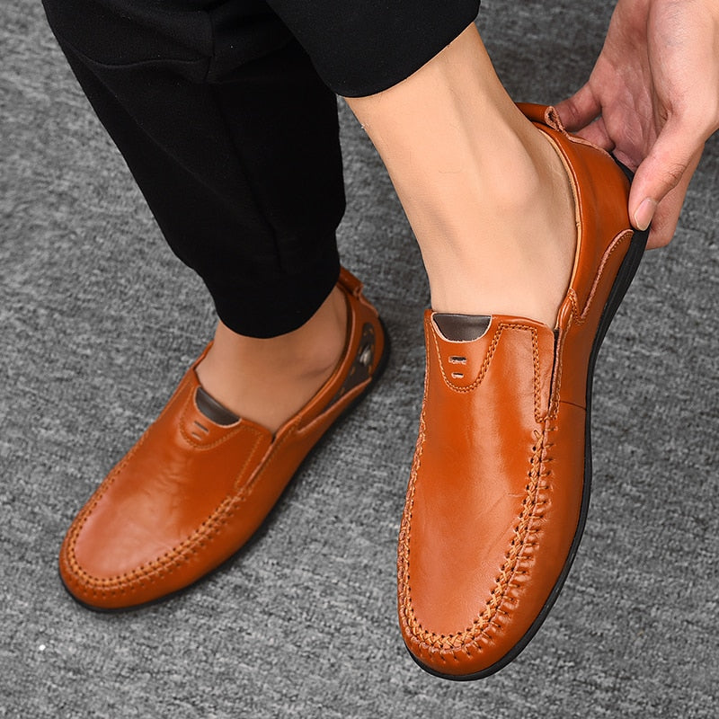 Men Casual Shoes Breathable Slip on Formal Loafers Men Driving Shoes