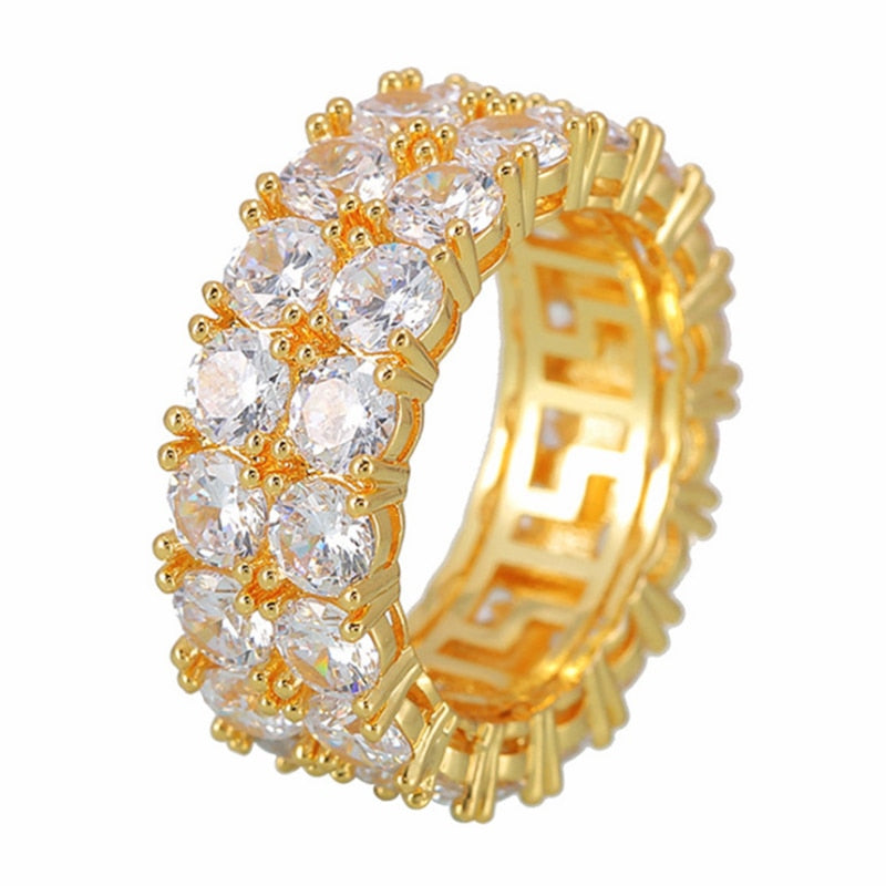 Handmade Eternity Promise Gold Color Crystal Ring