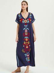 Embroidery Beach Cover up Saida de Praia Swimsuit