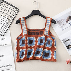 Knit Tank Top Woman Binder Chest Crochet Corset Femme