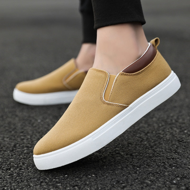 Men Casual Shoes Sneaker Slip-on Flats Non-Leather Shoes