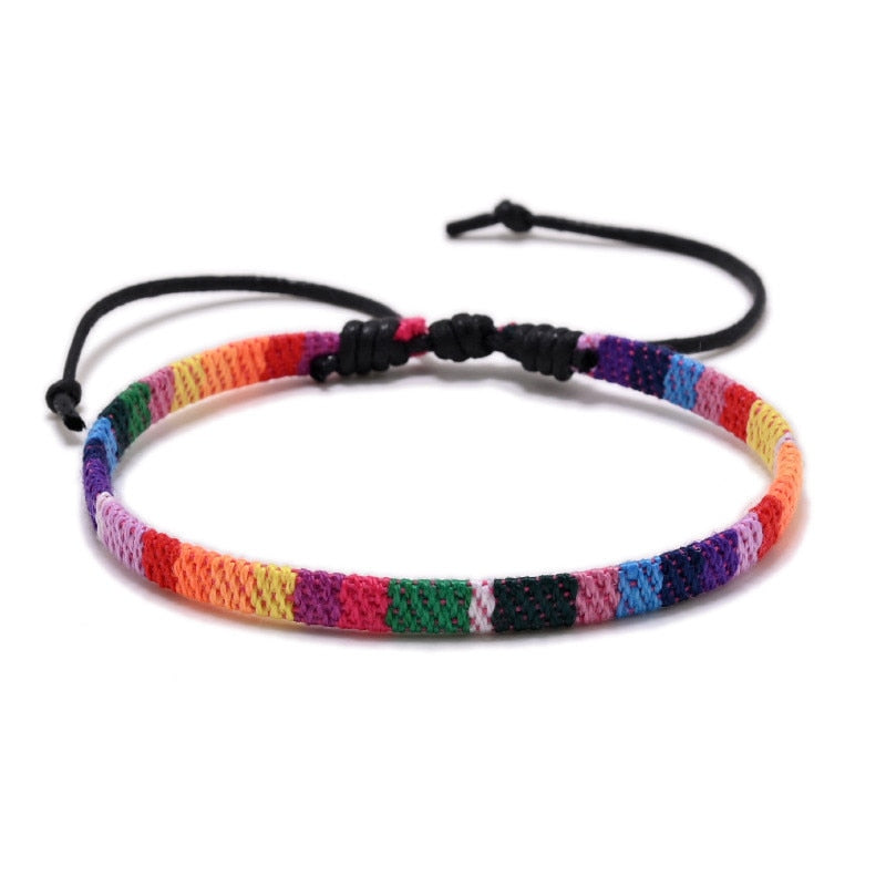 Anklets for Men And Women Braided Rainbow Foot