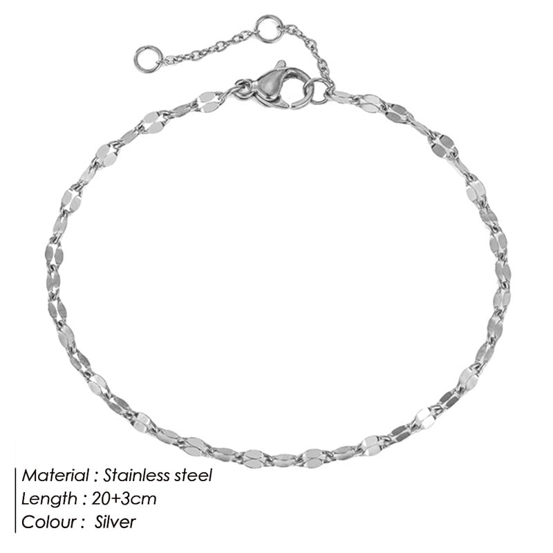 Stainless Steel Fish Lips Chain Anklet