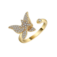 Women Stainless Steel Sunflower Star Planet Spinner Fidget Rings