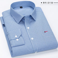 Striped Shirt Pocket Long Sleeve Shirt Slim Fit Shirt Casual Shirt Men