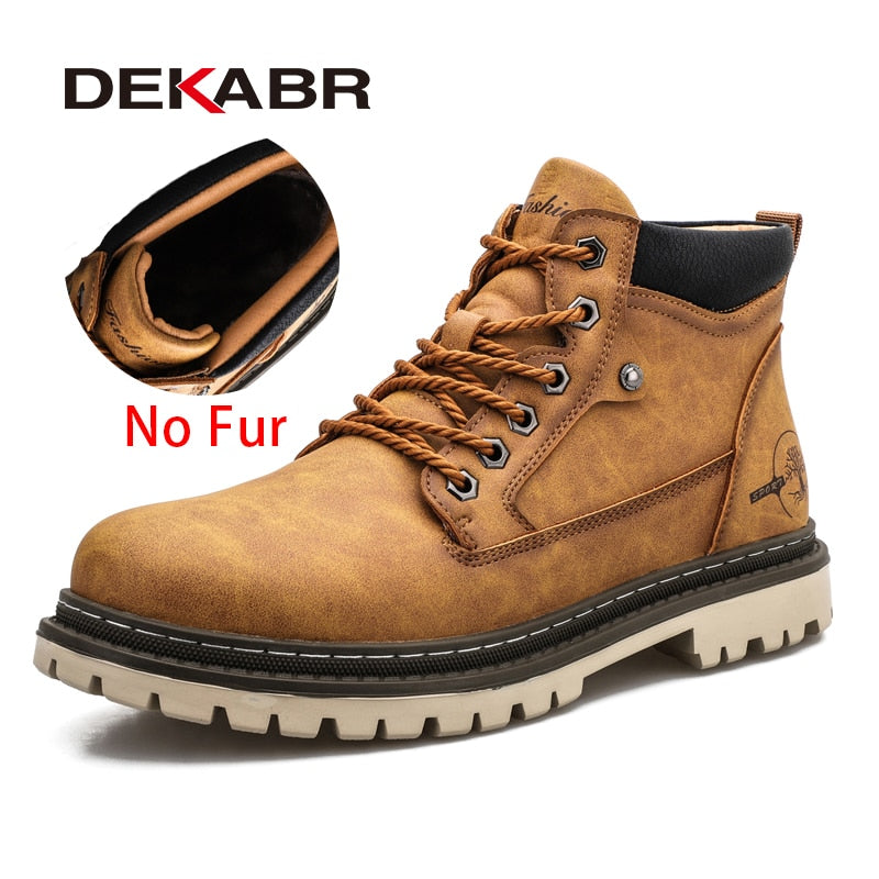 Shoes Men Warm Fur Boots Wear-Resistan Leisure Comfort Boots