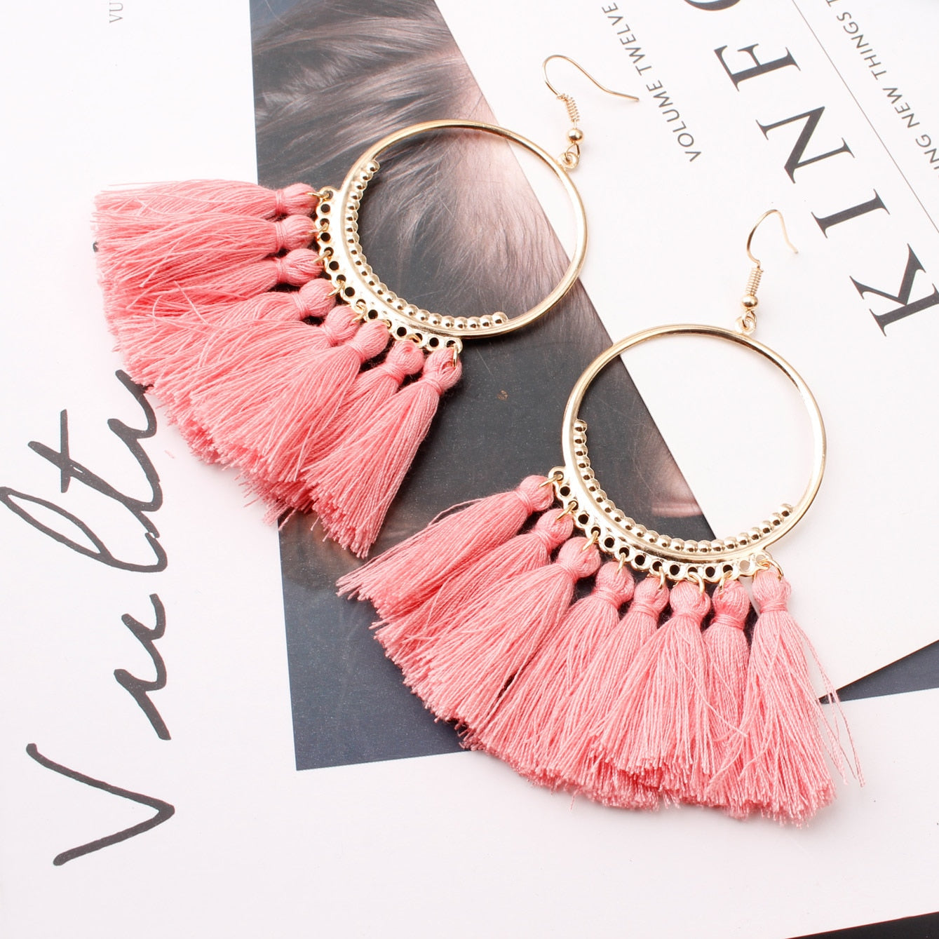 Fashion Tassel Earrings Creative Jewelry Large Hoop Earrings