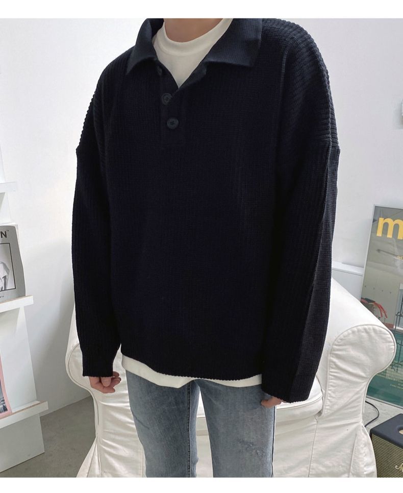 Pullover Men Loose Slim Knitted Warm Sweater Cool Boys