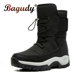 Snow Boots Warm Push Mid-Calf Boots Waterproof Non-slip Winter Boots