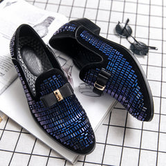 Men formal Dress Rhinestone Shoes Loafers Casual slip on Shoes