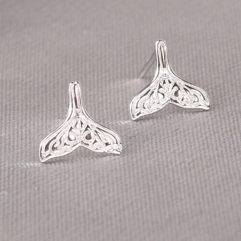 Silver Needles Lovely Mini Stud Earrings Women Cute Heart Star Moon