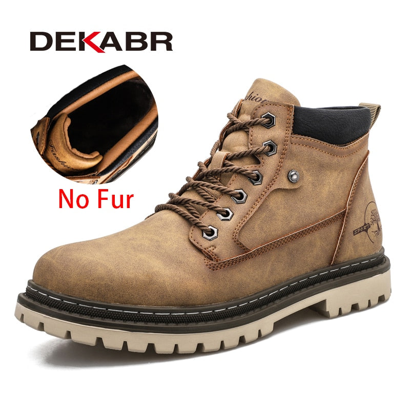 Shoes Men Warm Fur Boots Wear-Resistan Leisure Comfort Boots