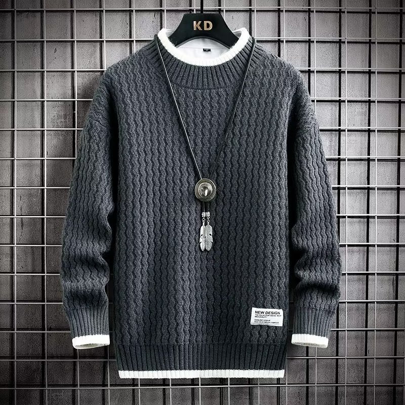 Men Sweater Casual Trend Pullover O-Neck Sweaters