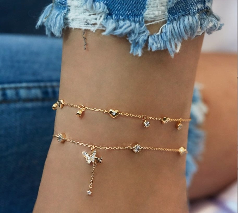 Shell Pendant Ankle Bracelet Faux Pearl Leg Anklets