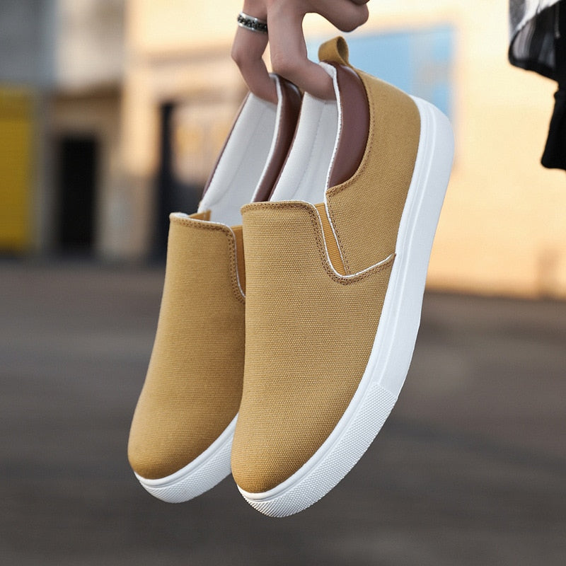 Men Casual Shoes Sneaker Slip-on Flats Non-Leather Shoes