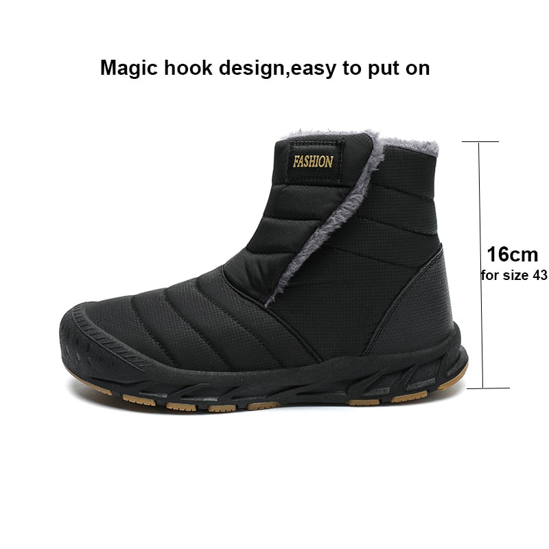 Men Snow Boots Plush Warm Winter Ankle Boots Non-slip Shoes