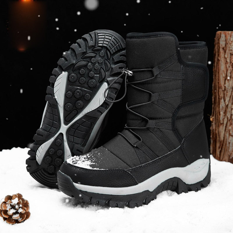 Snow Boots Warm Push Mid-Calf Boots Waterproof Non-slip Winter Boots