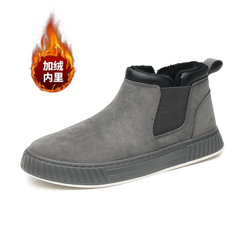 Winter Men Boots Fur Warm Ankle Boots Designer Platform High Top Shoes