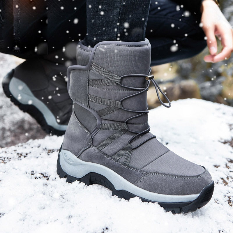 Snow Boots Warm Push Mid-Calf Boots Waterproof Non-slip Winter Boots