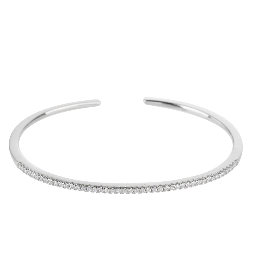 Opening Cuff Thin Bangle Sterling Silver Open Adjustable Bracelet Bangles