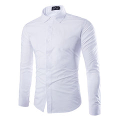 Mens Striped Shirts Long Sleeved Business Slim Fit Shirt Social Clothes