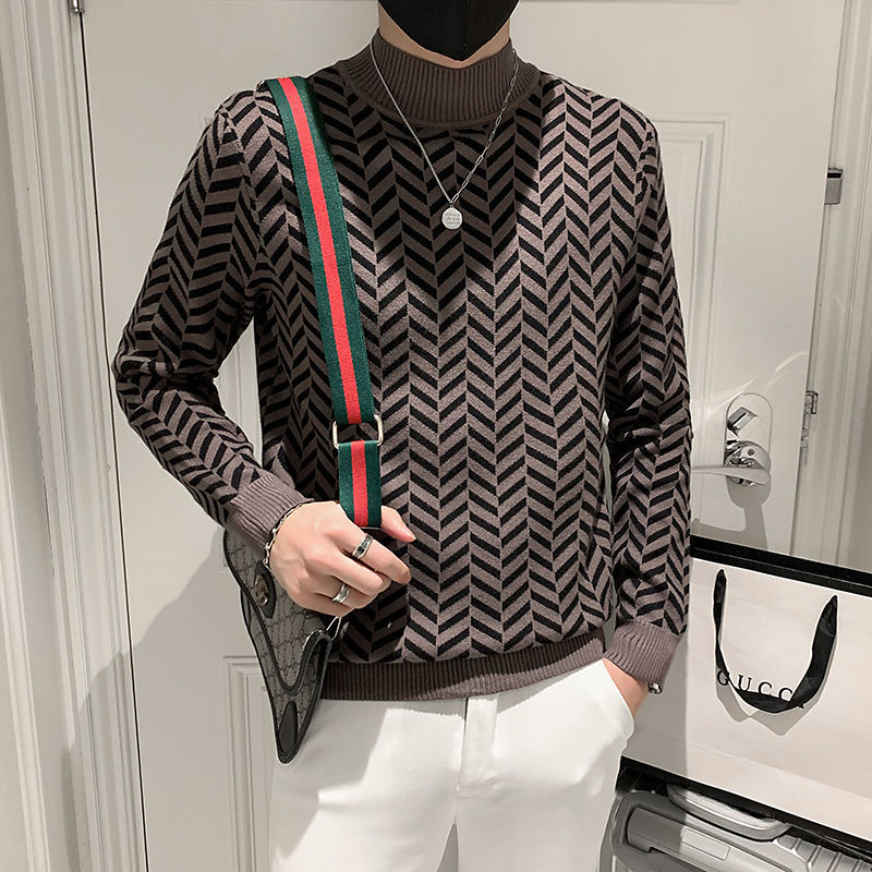 Loose Turtleneck Knitted Sweater Men Loose Casual Pullovers