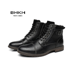 Men's Boots Winter Zip Lace-up Ankle Boots Business Casual Shoes