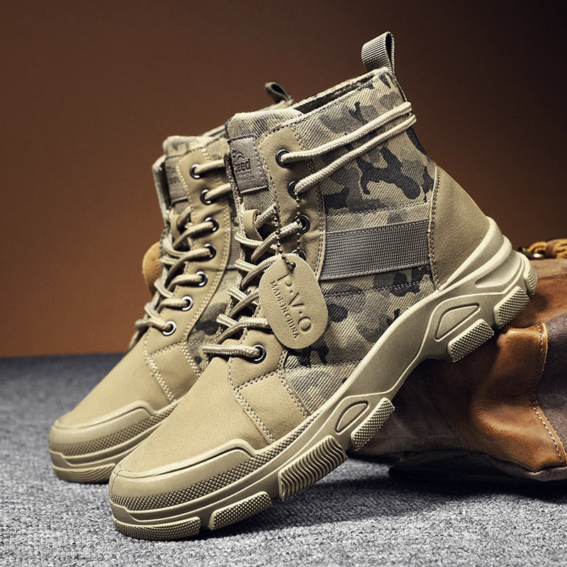 Winter Shoes Men Boots High top Shoes Camouflage Shoes Ankle Boots