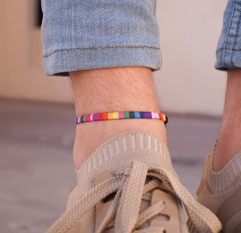 Anklets for Men And Women Braided Rainbow Foot