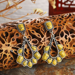 Fashion Retro Colorful 925 silver needle Unique Design Female Earrings