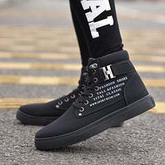 Men Winter Warm Matte Leather High Top Shoes Boots