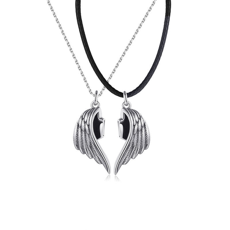 Fashion Magnetic Couple Lovers Gothic Punk Heart Pendant Necklace