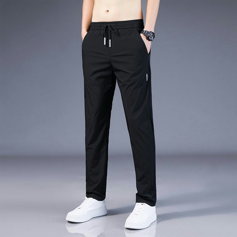 Men's Trousers Mid-Waist Loose Straight-Leg Casual Pants Quick-Drying Sports Pants