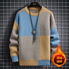 Classic Sweater Men Casual Slim Plus Thicken Warm High-Quality Sweater