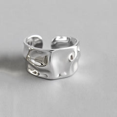 Fashion Silver Color Minimalist Irregular Twined Finger Rings