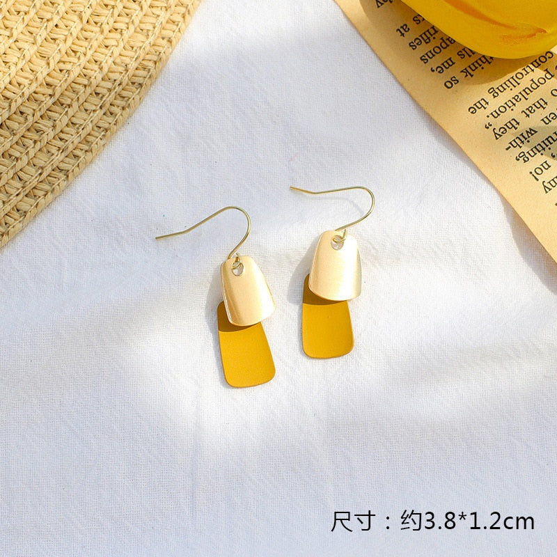 Yellow Lemon Earrings Design Peach Heart Love Sweet Girl Earrings