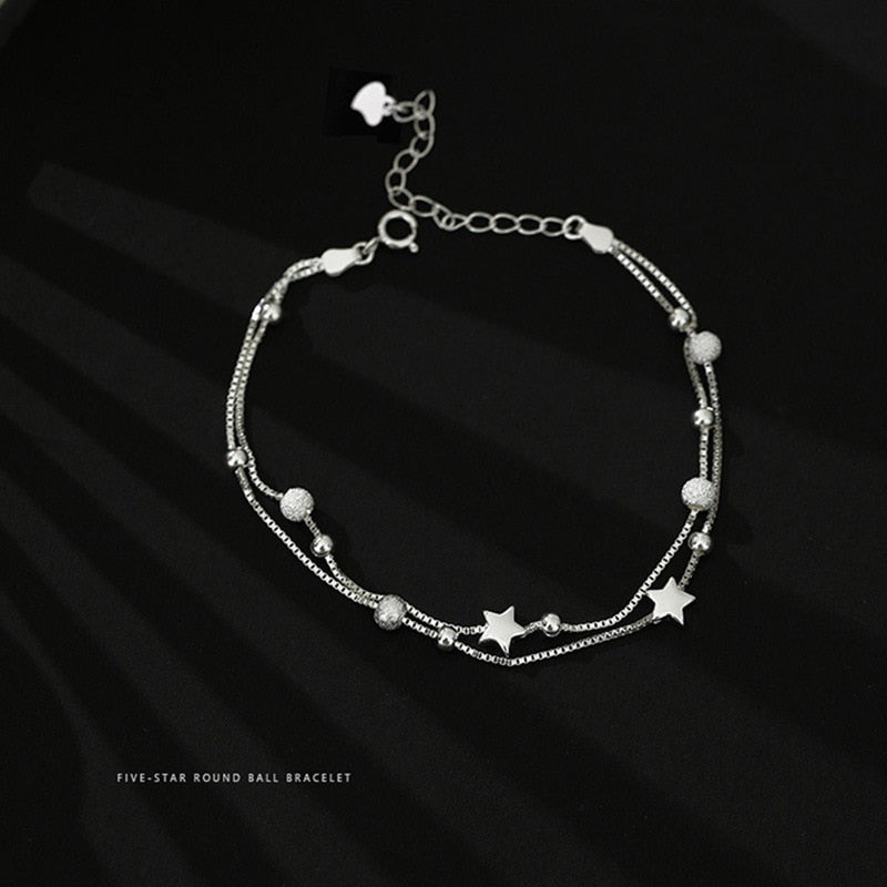 Charm Bangle bead Chain Adjustable Charm Bracelet