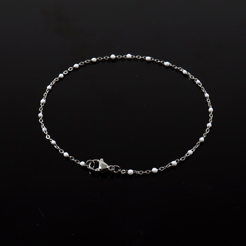 Classic Fashion Colorful Women Anklet Simple Stainless Steel