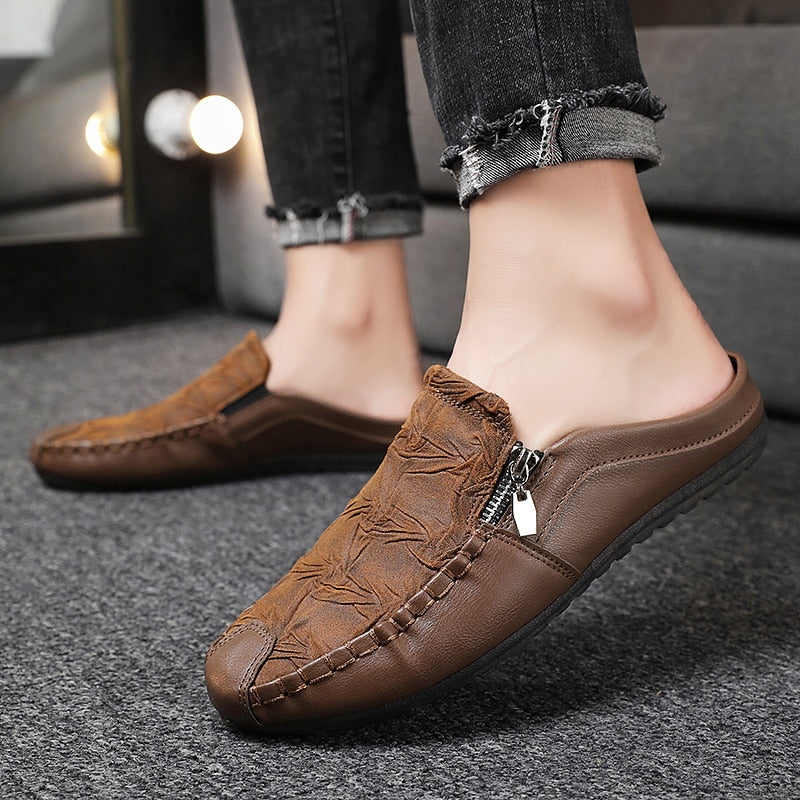 Men Half shoes Slip On Loafers Slippers Classic Lightweight Outdoor Flat