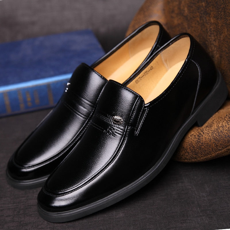 Men Formal Shoes Loafers Dress Breathable Slip on Black Driving Shoes