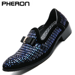 Men formal Dress Rhinestone Shoes Loafers Casual slip on Shoes