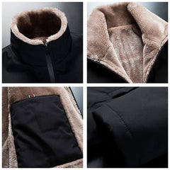 Men Winter Windproof Warm Thick Fleece Jacket Casual Coat Jacket