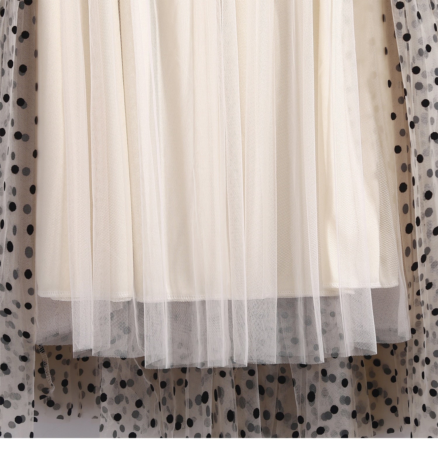 Polka Dot Tulle Skirts Women Casual Elastic High Waist A-line Skirt