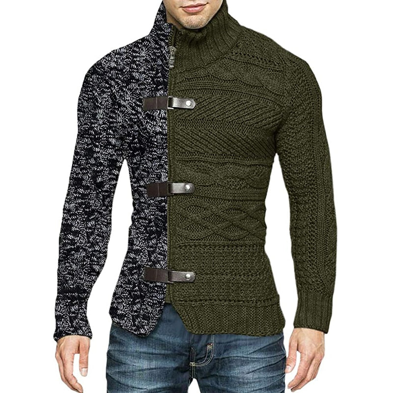 Cardigan Mens Sweater Jacket Knit Sweater Coat Zipper Knitted Sweater Slim Tops