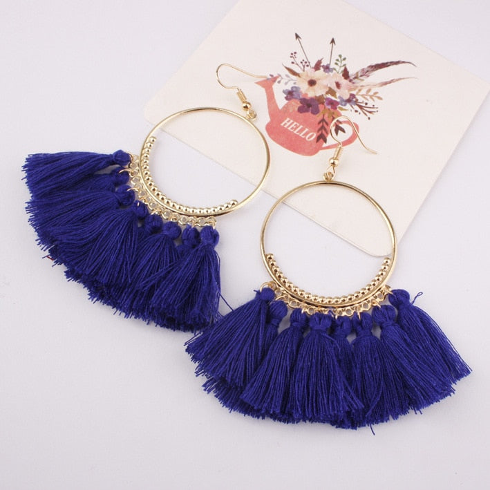 Fashion Tassel Earrings Creative Jewelry Large Hoop Earrings