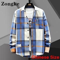 Plaid Shirts Men Fashion Clothing Shirts Clothes Vintage Spring