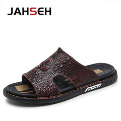 Business Slippers Crocodile Men Flip Flops Non-slip Slippers