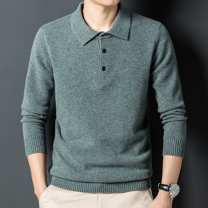 sweater men neck pure wool sweater solid color sweater backing